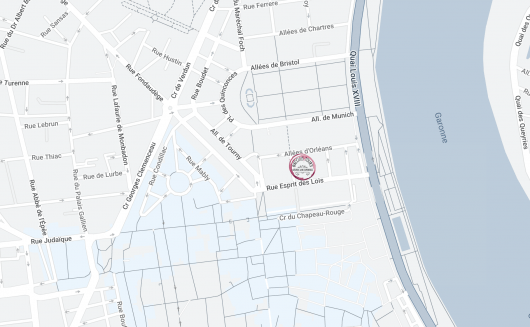 Map of Bordeaux centered on rue de Condé